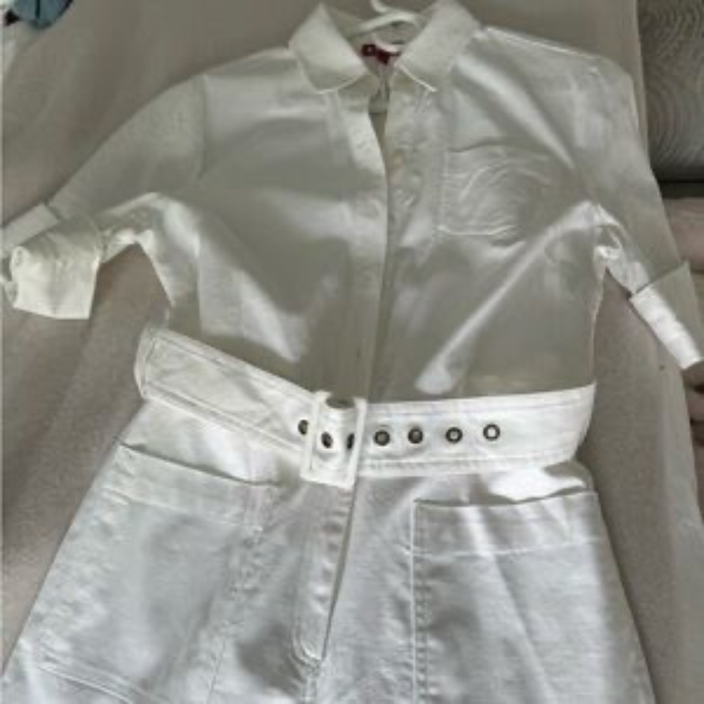 Staud Zavey utility jumpsuit in white. Size Small. Worn once. Great condition - Picture 7 of 8